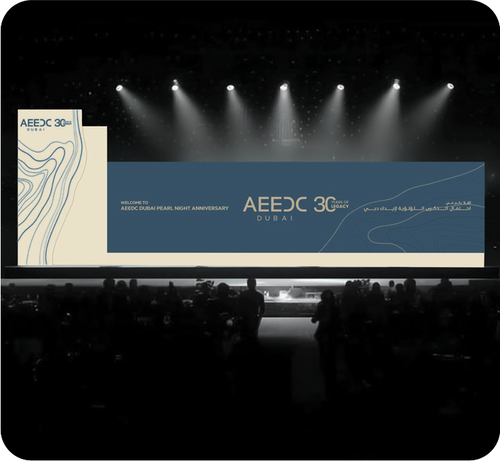 Stage setup and design – AEEDC Dubai night